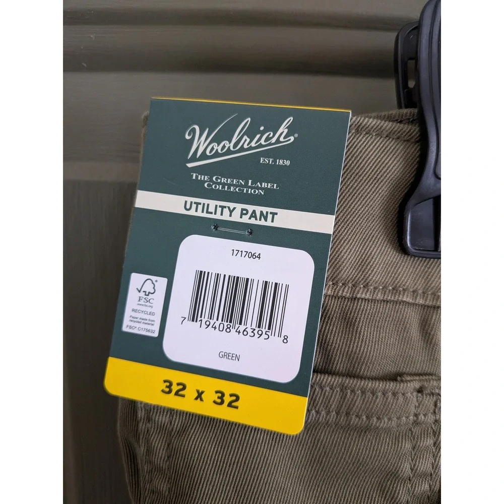 NWT Woolrich Mens Utility Pants‎ Olive Green 32x32